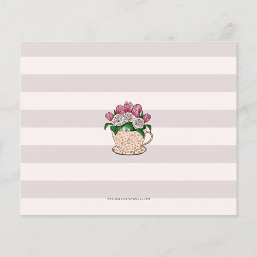 予算赤面フローラブライダルティーパーティの招待状 (裏面)