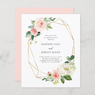 予算赤面フローラ婚約パーティ招待状