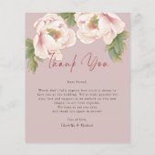 予算赤面フローラ結婚写真のサンキューカード チラシ (裏面)