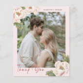 予算赤面フローラ結婚写真のサンキューカード チラシ (正面)