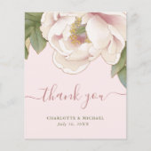 予算赤面牡丹フラワーフォトサンキューカード チラシ (正面)