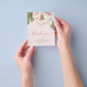 予算赤面牡丹結婚フローラのサンキューカード チラシ (手)