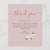 予算赤面牡丹結婚フローラのサンキューカード チラシ (裏面)