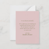 予算赤面牡丹結婚フローラのサンキューカード ノートカード (裏面)