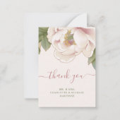 予算赤面牡丹結婚フローラのサンキューカード ノートカード (正面)
