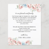 予算赤面結婚フローラのサンキューカード (裏面)