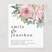 予算赤面花模様結婚式日付の保存 (正面)