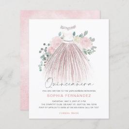 予算赤面金ゴールドグリッタードレスキンセアニラ招待状