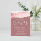 予算赤面金ゴールドゲートバラ誕生日招待状 (スタンド正面)