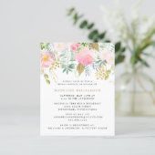 予算赤面金ゴールドフローラカップルのシャワー招待状 (スタンド正面)