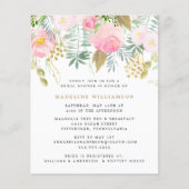 予算赤面金ゴールドフローラブライダルシャワー招待 (正面)