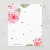 予算赤面金ゴールドフローラブライダルシャワー招待 (裏面)