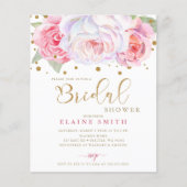 予算赤面金ゴールドフローラブライダルシャワー招待 (正面)