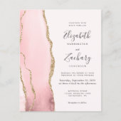 予算赤面金ゴールド集計QRコード結婚式の招待 (正面)