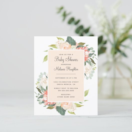 予算赤面&ピーチウォーター色フローラベビーシャワー (スタンド正面)