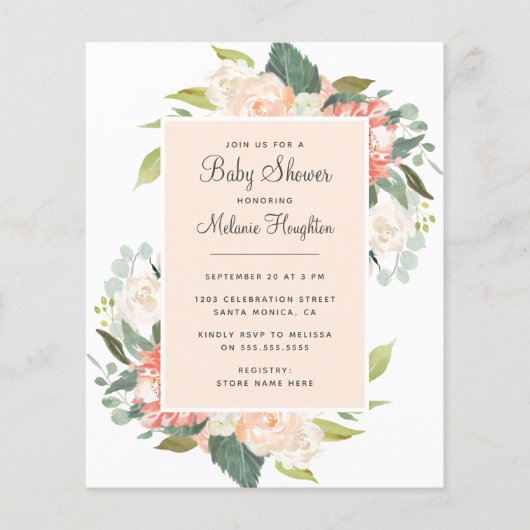 予算赤面&ピーチウォーター色フローラベビーシャワー (正面)