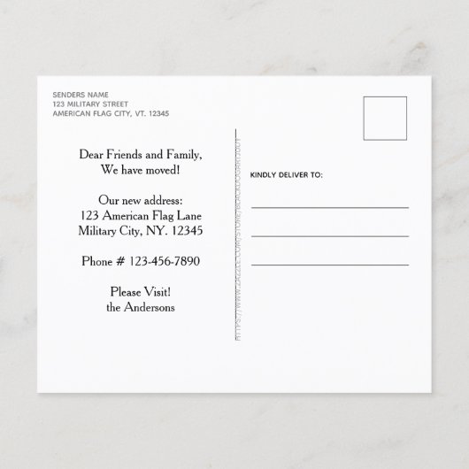 予算軍隊の引越アナウンスPCSの移動 (裏面)