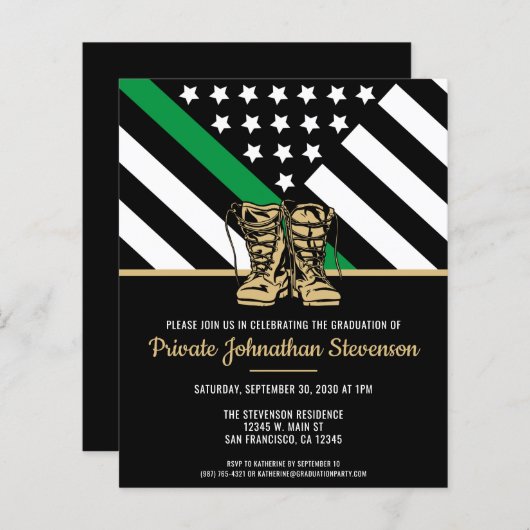 予算軍隊訓練卒業招待状 (正面/裏面)