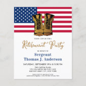 予算軍隊退職ブーツアメリカ国旗 (正面)