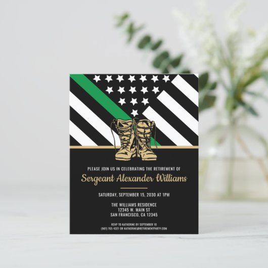 予算軍隊退職緑の軍隊招待状 (スタンド正面)