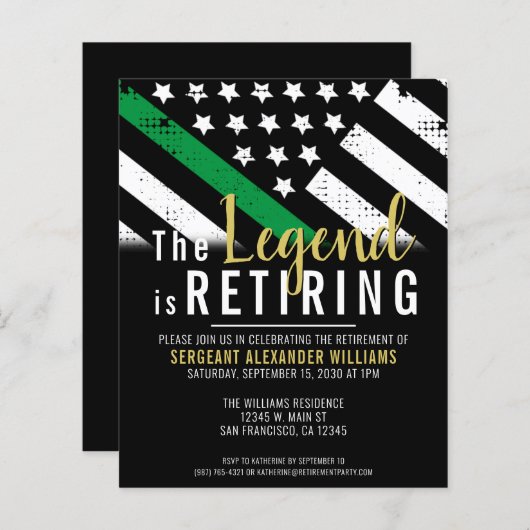 予算軍隊退職軍パーティの招待状 (正面/裏面)