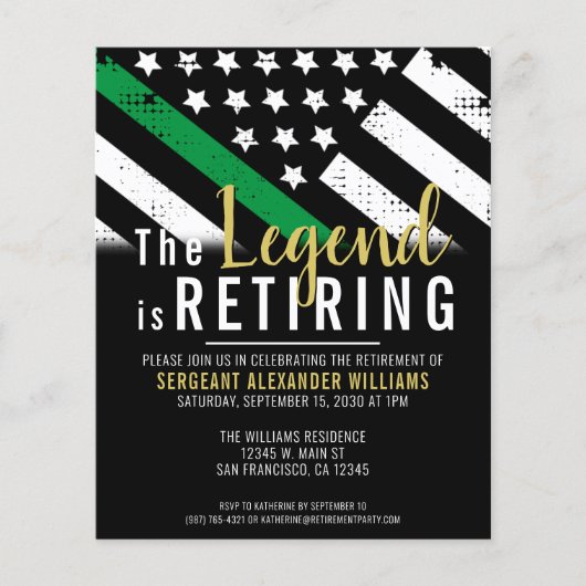 予算軍隊退職軍パーティの招待状 (正面)