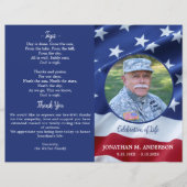 予算軍隊USA国旗退役軍人葬儀プログラム (正面)