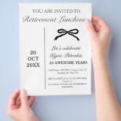 予算退職昼食会パーティー招待状 チラシ (手)