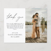 予算重視のウェディングフォト ミニマルな感謝カード (正面)