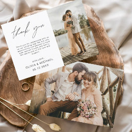予算重視のウェディングフォト ミニマルな感謝カード