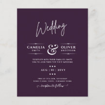 予算重視のウェディング プラムパープル モノクロ シンプル