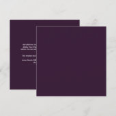 予算重視のウェディング プラムパープル モノクロ シンプル 招待状 (正面/裏面)