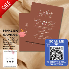 予算重視のテラコッタモノクロウェディング チラシ