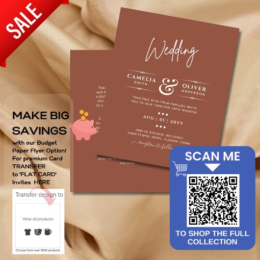 予算重視のテラコッタモノクロウェディング チラシ