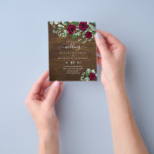 予算重視のバーズアイ ブルゴーニュ ローズ ユーカリ ウェディング チラシ (手)