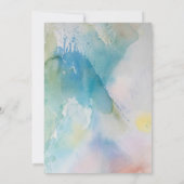予算重視のパステルブルーの水彩夏の結婚式 招待状 (裏面)