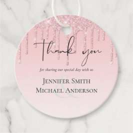 予算重視のプリティーガーリーウェディング　キラキラ輝くピンク フェイバータグ