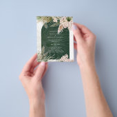 予算重視のボヘミアンスタイル エメラルドグリーンのパンパスグラス ウェディング チラシ (手)