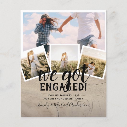 予算重視のモダンな写真付きエンゲージメント発表 (正面)