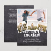 予算重視のモダンな写真付きエンゲージメント発表 (正面/裏面)