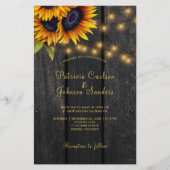 予算重視のラスティックな花柄の木製写真ウェディング招待状 チラシ (正面)