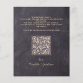 予算重視のラスティックグリーンの写真とQRコードでSave The Date (裏面)