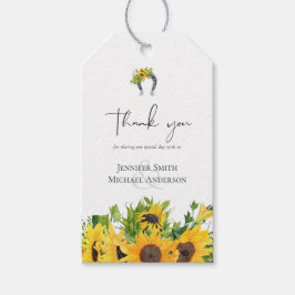 予算重視の素朴なひまわりがテーマのサザンウェディング ギフトタグ
