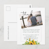 予算重視の素朴なひまわりがテーマのサザンウェディング ポストカード (正面/裏面)