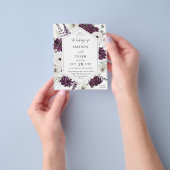 予算重視の紫と白の花をあしらった結婚式 チラシ (手)