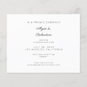 『予算重視』結婚式の写真付きウェディングアナウンス チラシ (裏面)