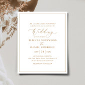 予算金ゴールドとホワイトエレガントウェディング招待状