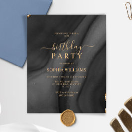 予算金ゴールドと黒い誕生日パーティーへの招待
