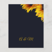 予算金ゴールドひまわりモダン結婚式招待状 (裏面)