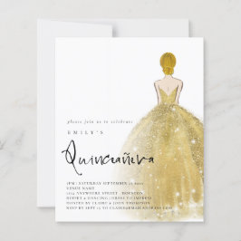 予算金ゴールドガウン女の子ブロンドヘアQRキンセアニラ